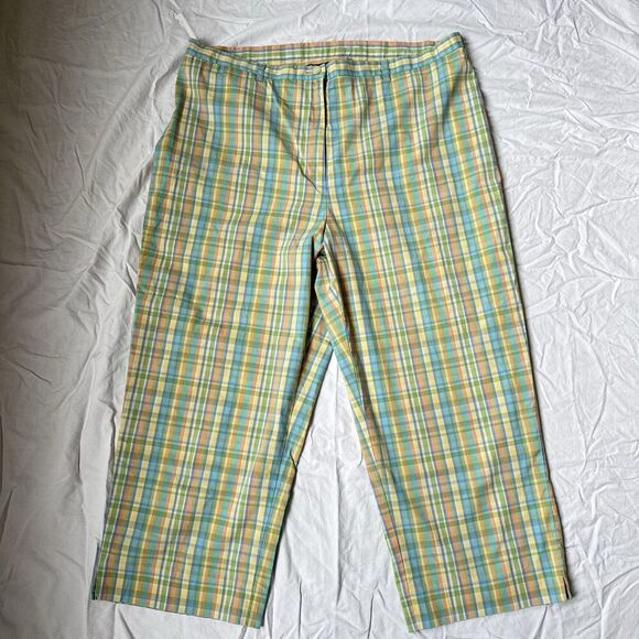 Lauren Ralph Lauren Pastel Rainbow Colorful Plaid Checkered Capri Women’s 14 LRL - Picture 1 of 10